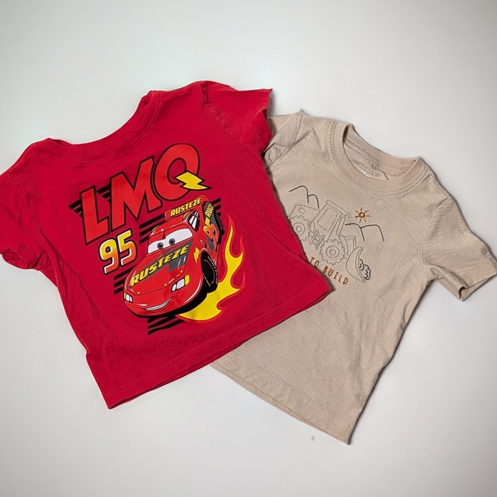 Toddler Boys Graphic Tee Bundle 12M Disney Pixar Cars & Carter’s